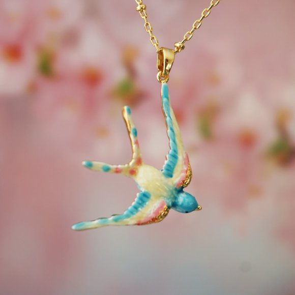 NWT  blue swallow necklace BILL SKINNER - Picture 4 of 12